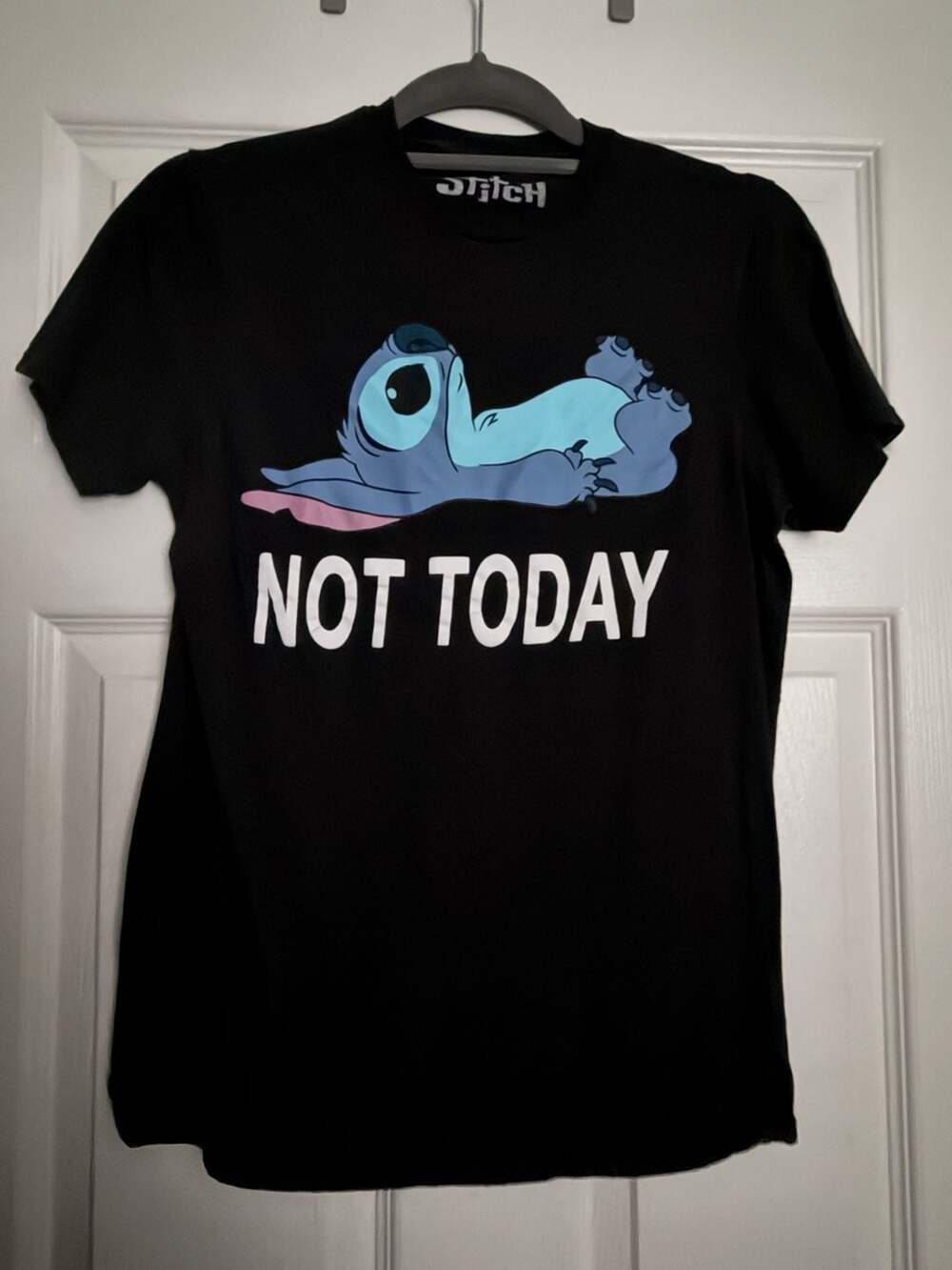 Disney Stitch Not Today Graphic T-Shirt Size S
